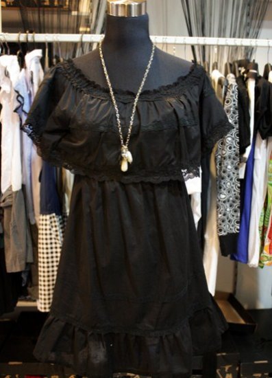 Black Lace Tiered Dress
