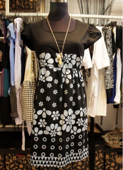 Blue Floral Prints Block Dress