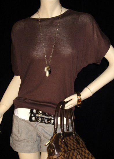 Classy Flutter Brown Back tie top brown