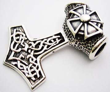 STERLING SILVER THOR HAMMER ANCHOR PENDANT