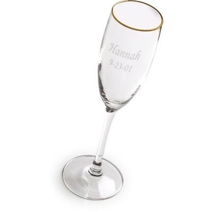 Gold Rimmed Engraved Toasting Glass GC150
