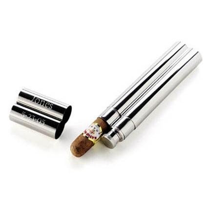 Stainless Steel Cigar Case and Flask GC154