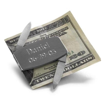 Zippo Brushed Silver Pocket Knife and Money Clip GC201