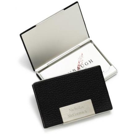 Black Leather Business Card Case GC279