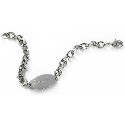 Personalized Stainless Steel Oval Charm Bracelet GC291