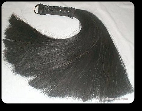 Black 1 pound Heavy Duty Horsehair Flogger