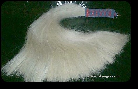 White 1 pound Heavy Duty Horsehair Flogger
