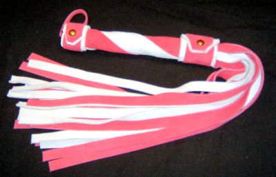 20 Lash 1/2 Inch Two Tone Wide Pink and White Suede