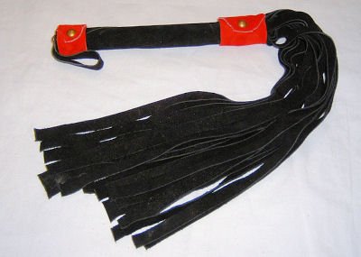 20 Lash 1/2 Inch Wide Black Suede Flogger