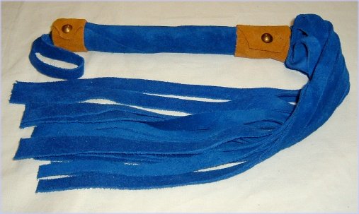 20 Lash 1/2 Inch Wide Blue Suede Flogger