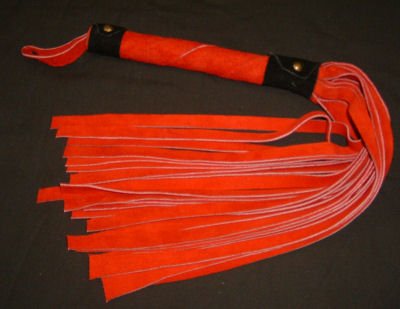 20 Lash 1/2 Inch Wide Red Suede Flogger