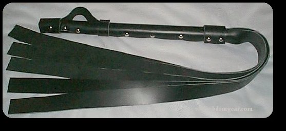 4 Foot Black Leather Gorean Flogger