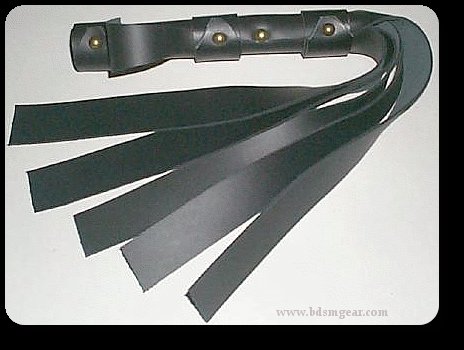 2 Foot Mini Black Leather Gorean Flogger