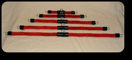 Deluxe Red Suede with Black Leather trim Spreader Bars (set of 5)