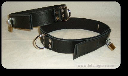Thigh cuff Black Leather On Black Suede Locking (set of 2 Locks Included)