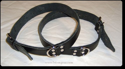 Thighs Cuffs Black Leather On Black Suede Roller Buckle (set of 2)