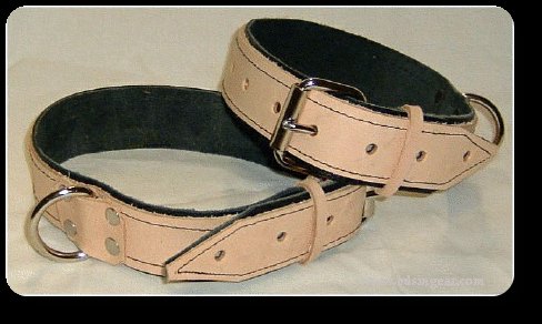 Thighs Cuffs Tan Leather On Black Suede Roller Buckle (set of 2)