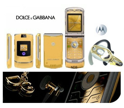 Dolce & Gabbana "Limited Gold Edition" - V3I Mobile Cellular Phone + H700 Gold Bluetooth (Unlocked)