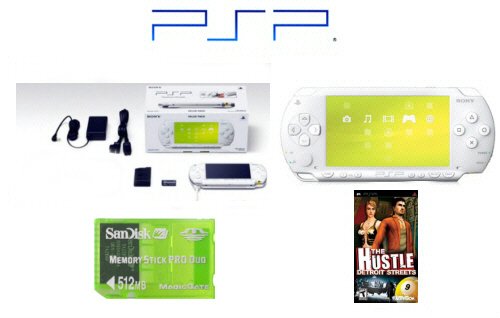 Sony PSP Limited Edition "Ceramic White" Bundle with One "Hot" PSP Game + 512MB Memory Card