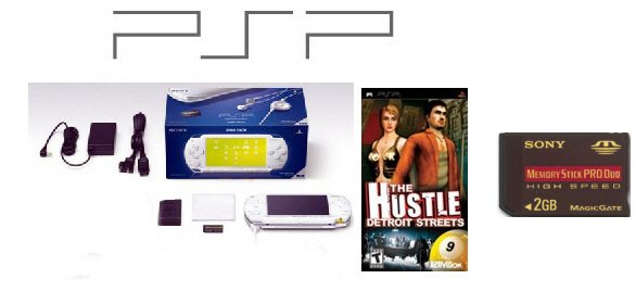 Sony PlayStation Portable "Ceramic White" PSP Giga Pack with "2GB Memory Card" + One Hot Game