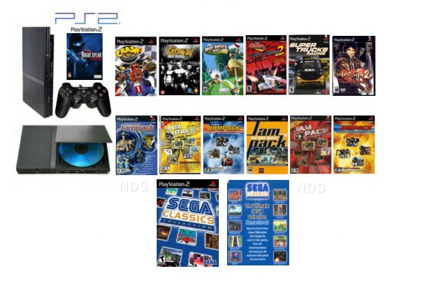 New Slim Sony Playstation 2 "Sega Classics Bundle" - 89 Games + Wireless Controller