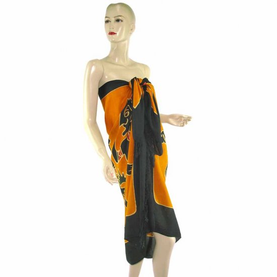Brown Black Aborigines Batik Sarong Pareo Skirt Dress Wrap Shawl Beach Cover-Up (MP47)