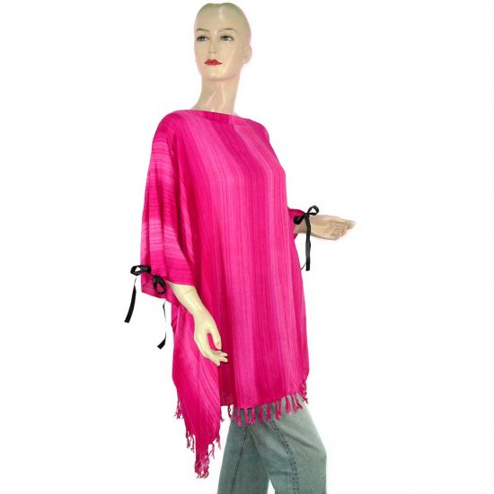 Pink Stripes Poncho Tunic Kaftan Caftan 1X 2X 3X 4X 5X (PAB57)