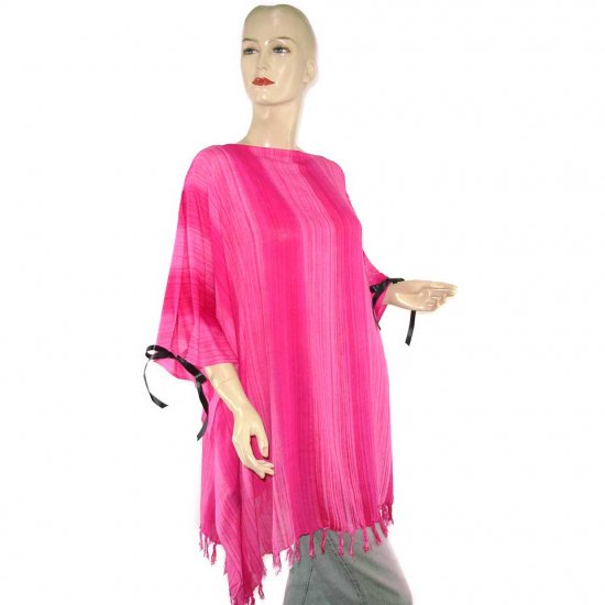 Pink Stripes Poncho Tunic Kaftan Caftan 1X 2X 3X 4X 5X (PAB15)