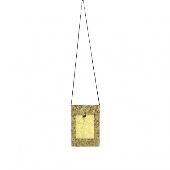 Gold-Brown Chinese Brocade Sling-Bag Evening-Wear Purse (LFT35)