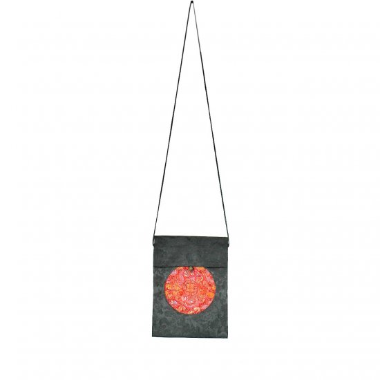 Black Red Chinese Brocade Sling-Bag Evening-Wear Purse (LFT39)