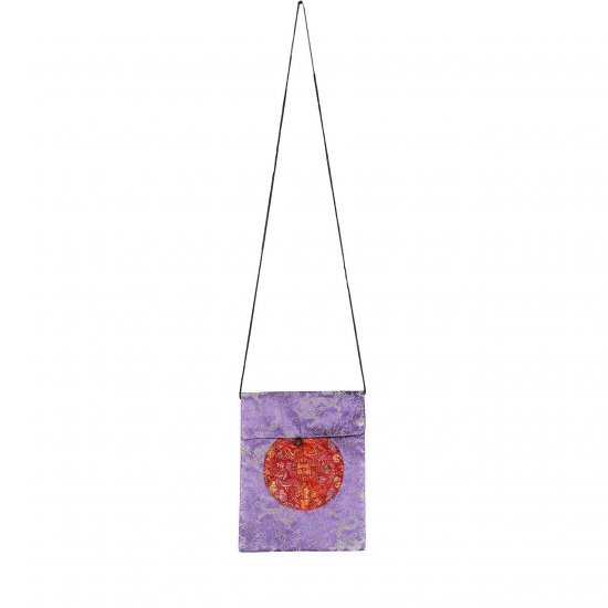 Purple Red Chinese Brocade Sling-Bag Evening-Wear Purse (LFT38)