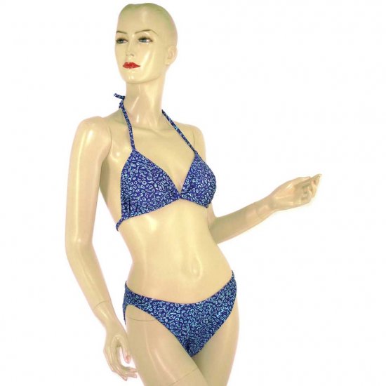 2-Piece Purple Blue Shell Halter-Top Bikini Swimwear M (PS26)