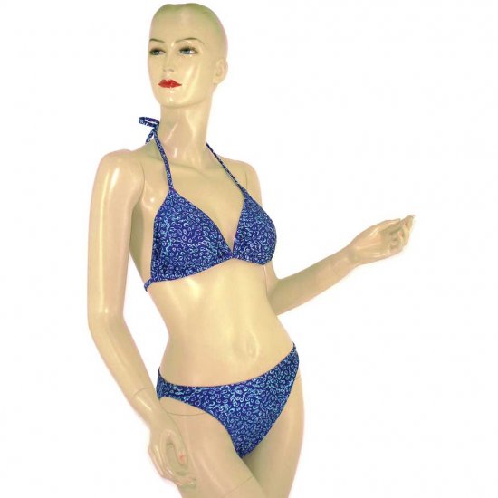 2-Piece Purple Blue Shell Halter-Top Bikini Swimwear M (PS32)