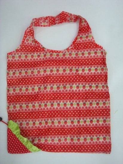 Foldable Strawberry Polyster Tote Bag (Reusable)