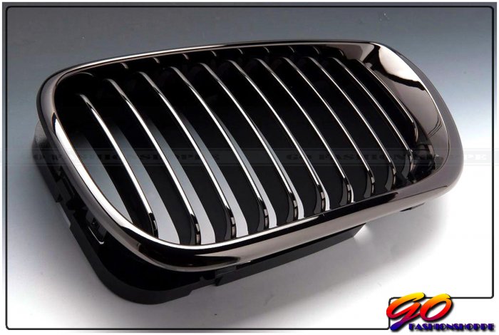 03~05 BMW E46 Sedan 4D 325 330 Black Chrome Grille-GRB8