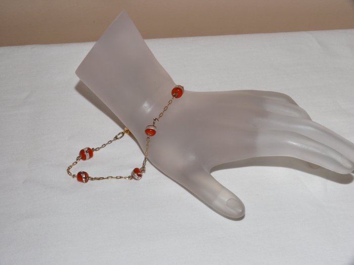 ** SALE WAS $15 NOW $10 FREE SHIPPING** Orange Foil Gold Plated Bracelet