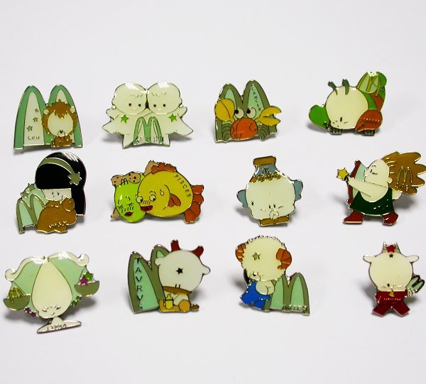 A Complete Set of McDonald's Pins of 12 Constellations