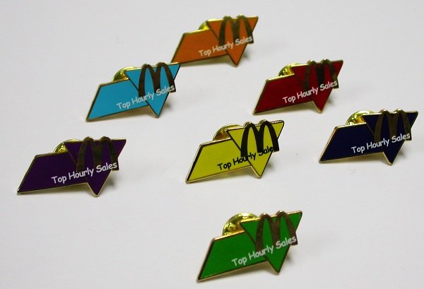A Complete Set of 2005 McDonald's McDonalds 7 COLOR FLAGS PINS SET