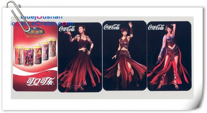 A Set of 2007 Coca-Cola Coke World of Warcraft 4 Pocket Calendar Trading Cards