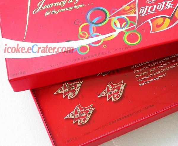 8 Coca-Cola Beijing 2008 Olymic JourneyToGold Coke Pins With Box