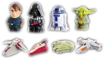 A Complete Set of 2008 McDonalds Toys Star Wars 8 Dolls / Figures