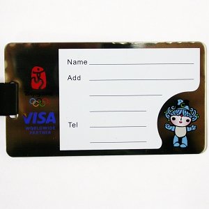 BEIJING 2008 OLYMPIC SPONSOR VISA STEEL LUGGAGE TAG