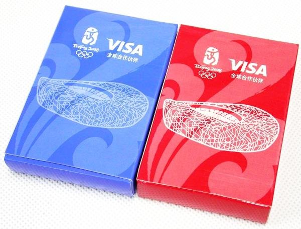BEIJING 2008 OLYMPIC MASCOTS FUWA VISA 2 PLAYING CARDS
