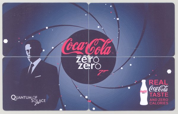 2009 ZERO COCA COLA 007 JAMES BOND PUZZLE CALENDAR CARDS