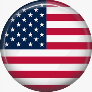 U.S.A. Flag, 1 Inch Patriotic Pinback Button Badge Pin - 0428