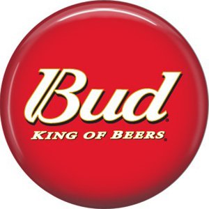 Bud King of Beers, 1 Inch Food and Drink Pinback Button Badge - 0410