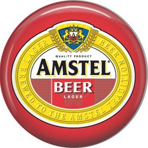 Amstel Beer Lager, 1 Inch Food and Drink Pinback Button Badge - 0396