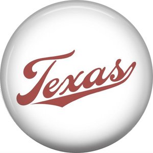 Texas in Script, 1 Inch Texas Pride Pinback Button - 0805