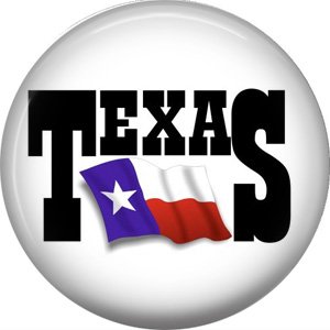 Texas Flag, 1 Inch Texas Pride Pinback Button - 0799