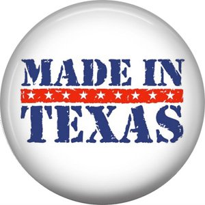 Made in Texas with Stars in Red Bar, 1 Inch Texas Pride Pinback Button - 0796